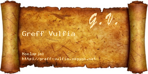 Greff Vulfia névjegykártya